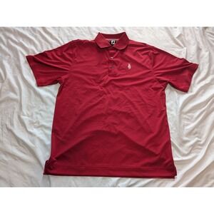 FootJoy Mens Red And White Polo With Logo Size Medium